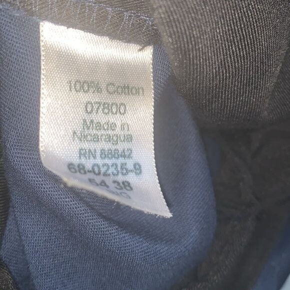 Mens Kingsize Big Navy Cotton Pants 54x34  Expandable Waist Flat Front Button & - Picture 4 of 10